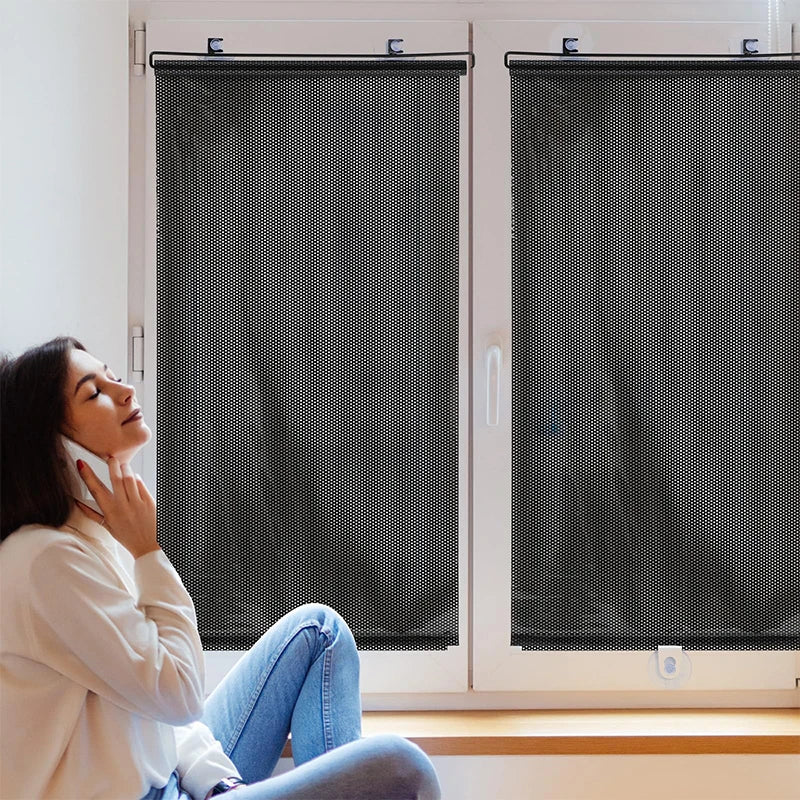 Window Roller Blinds Suction Cup Blackout Drilling Home Decor