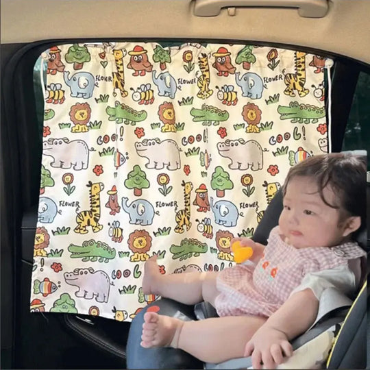 Cartoon Universal Side Window Sunshade UV Protection For Kid Baby Children