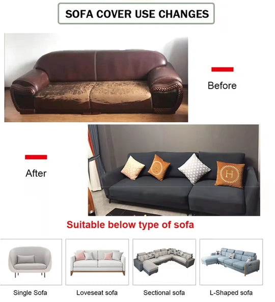 Solid Sofa Cover for Living Room Elastic 1/2/3/4 Seater Sofa Cover Protector L Shaped Corner Sofa Cover Chaise Longue