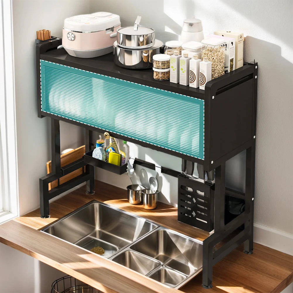 Kitchen Drain Shelf 3-Tier Multi-Functional Kitchen Storage Rack