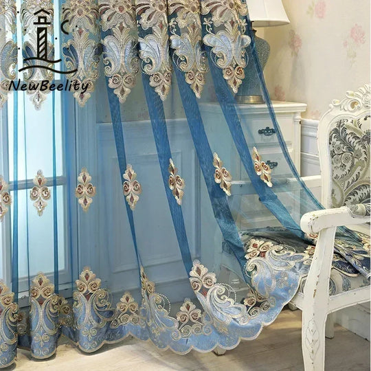 Window Blinds Embroidery Tulle Curtains For Living Room
