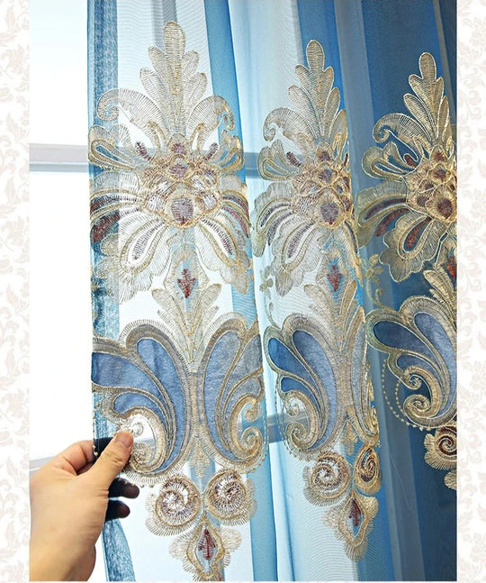 Window Blinds Embroidery Tulle Curtains For Living Room