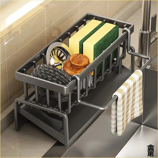 Compact Tap-Mounted Spice Shelf – Sink Organizer with Drainage Rack