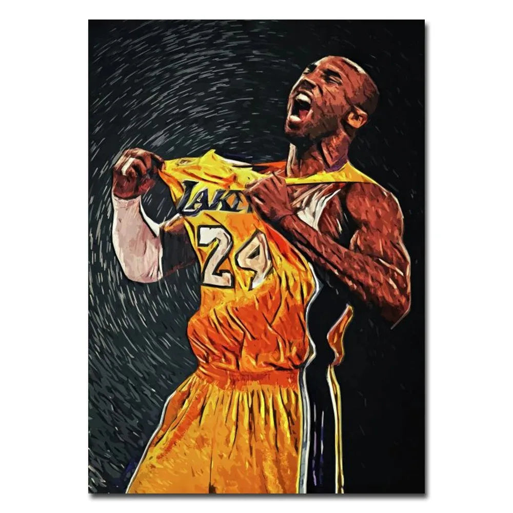 Famous Basketball Stars Wall Art Poster