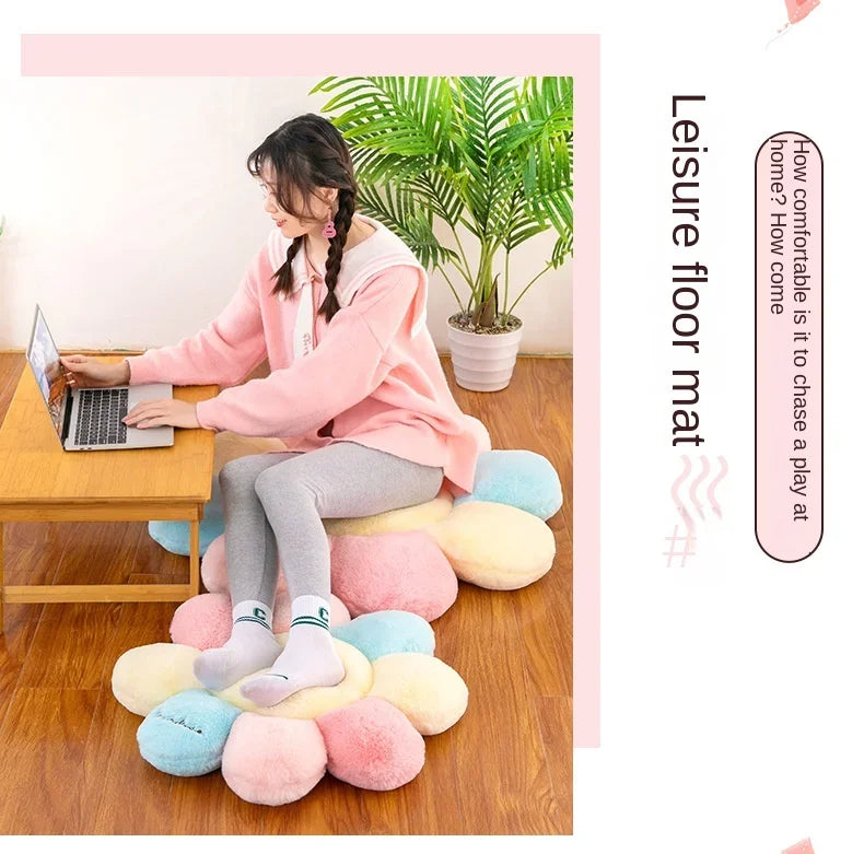 45cm Cute Colorful Round Sunflower Cushion Bedroom