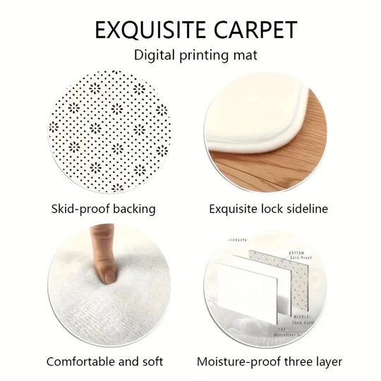 1PC Fashionable Contour Print Round Rug