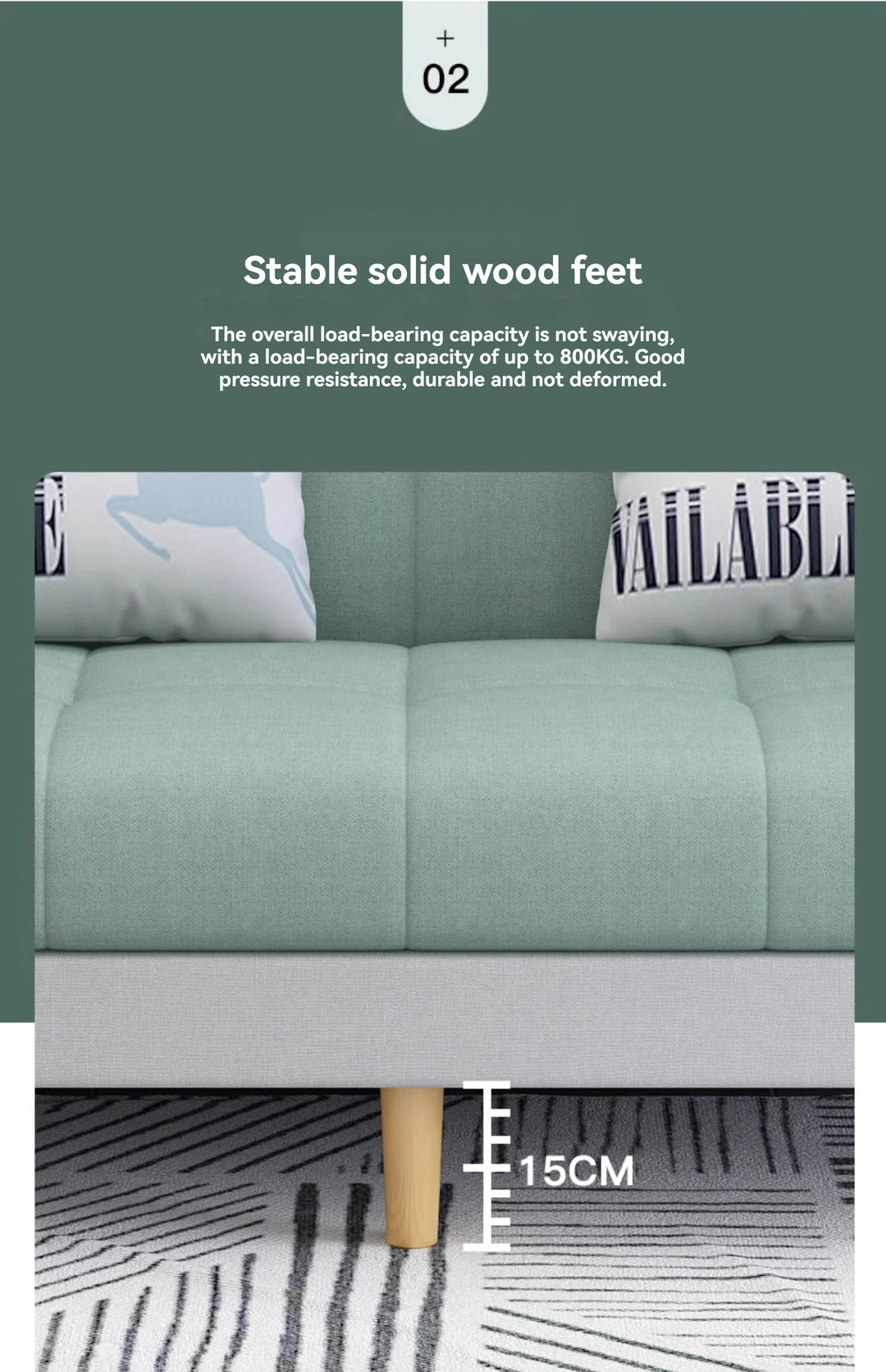 Stable Small Unit Sofa Bed, Three Person Sofa