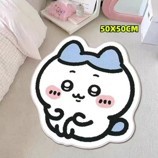 Chiikawa Hachiware Usagi Plush Area Rug - Non-Slip Floor Mat for Living Room, Bedroom, Bathroom & Car