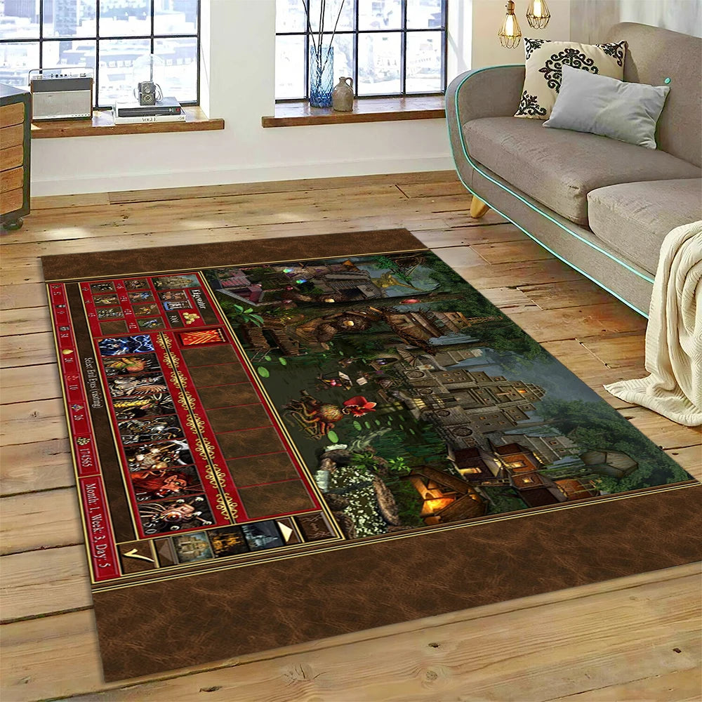 HD Heroes of Might and Magic Retro Games Rug Carpet for Living Room Bedroom Decor,Floor Mat Non-slip Decoration for Sofa Doormat