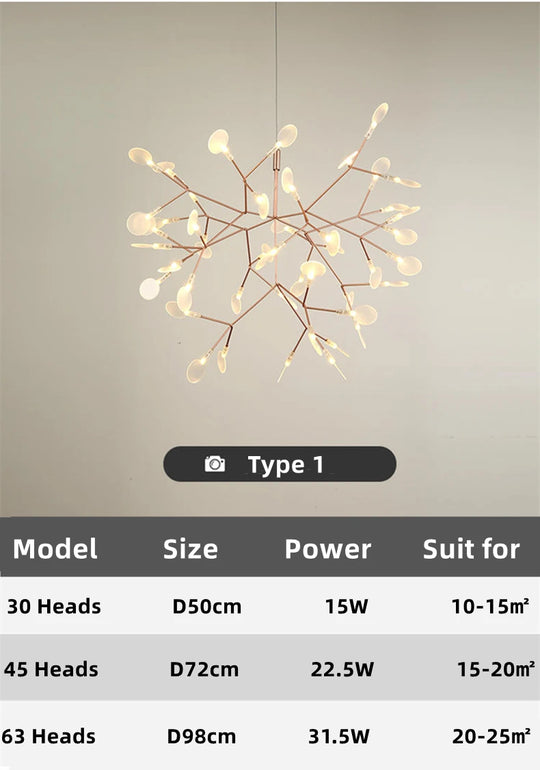 Nordic Chandelier Modern Luxury Living Room