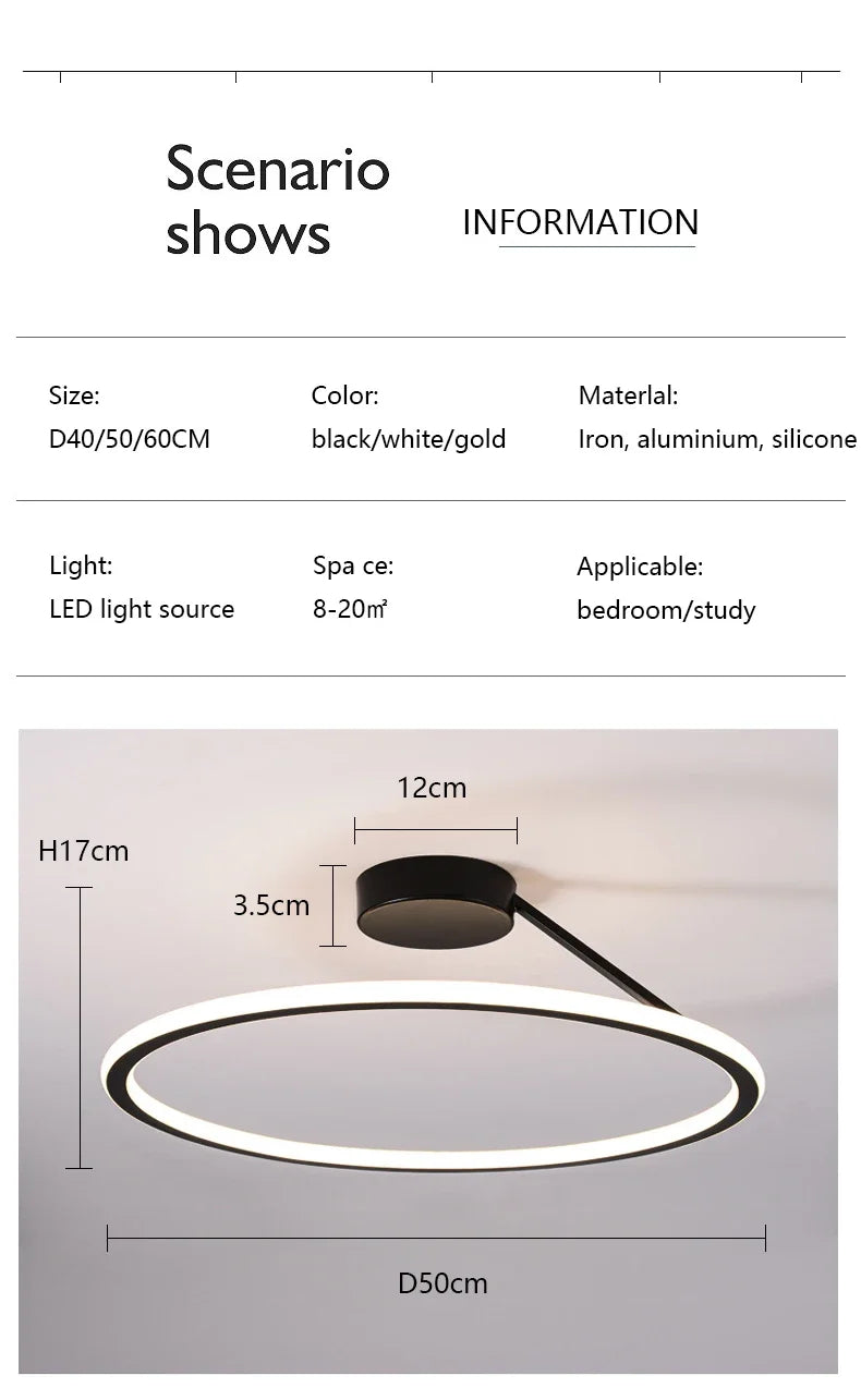 Modern Simple Circle Led Chandelier for Home