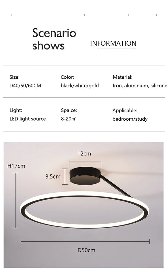 Modern Simple Circle Led Chandelier for Home