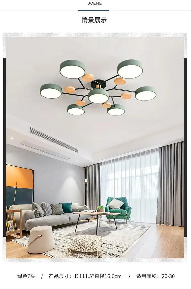Modern Living Room Ceiling Chandelier Light Three Colors