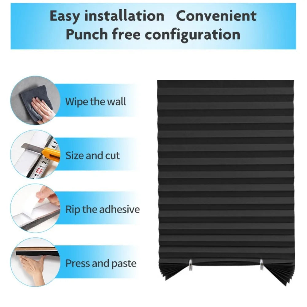 Self-adhesive Bathroom Shower Curtain Pleated Roller Blinds
