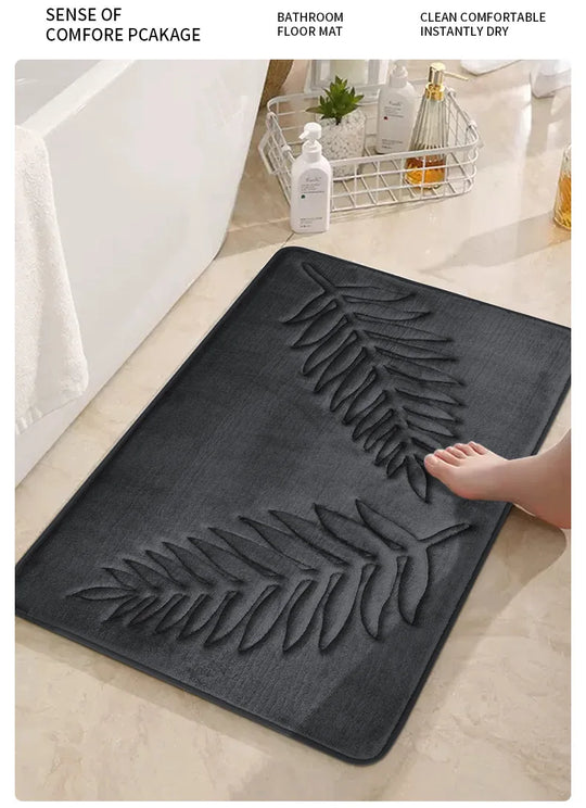 3PCS Set Bath Mats Nonslip Soft Quick Dry Bathroom Soft Rugs Water Absorption