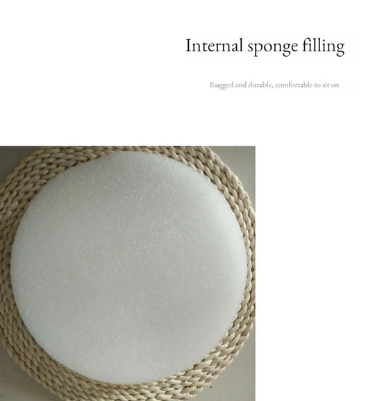 Handmade Straw Woven Futon Cushion B