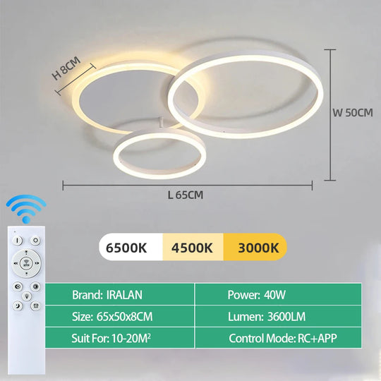 Modern chandelier Led Circle Ring Ceiling Lights For Home