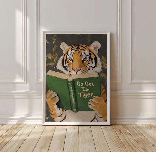 Humorous Bookworm Wall Art Decor for Library Office