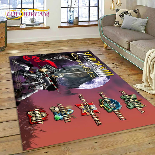 HD Heroes of Might and Magic Retro Games Rug Carpet for Living Room Bedroom Decor,Floor Mat Non-slip Decoration for Sofa Doormat