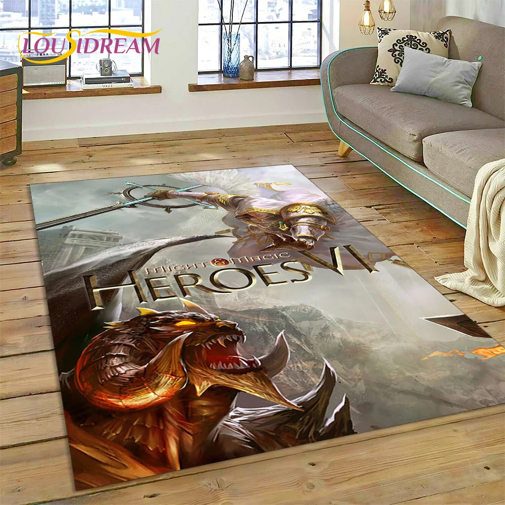 HD Heroes of Might and Magic Retro Games Rug Carpet for Living Room Bedroom Decor,Floor Mat Non-slip Decoration for Sofa Doormat