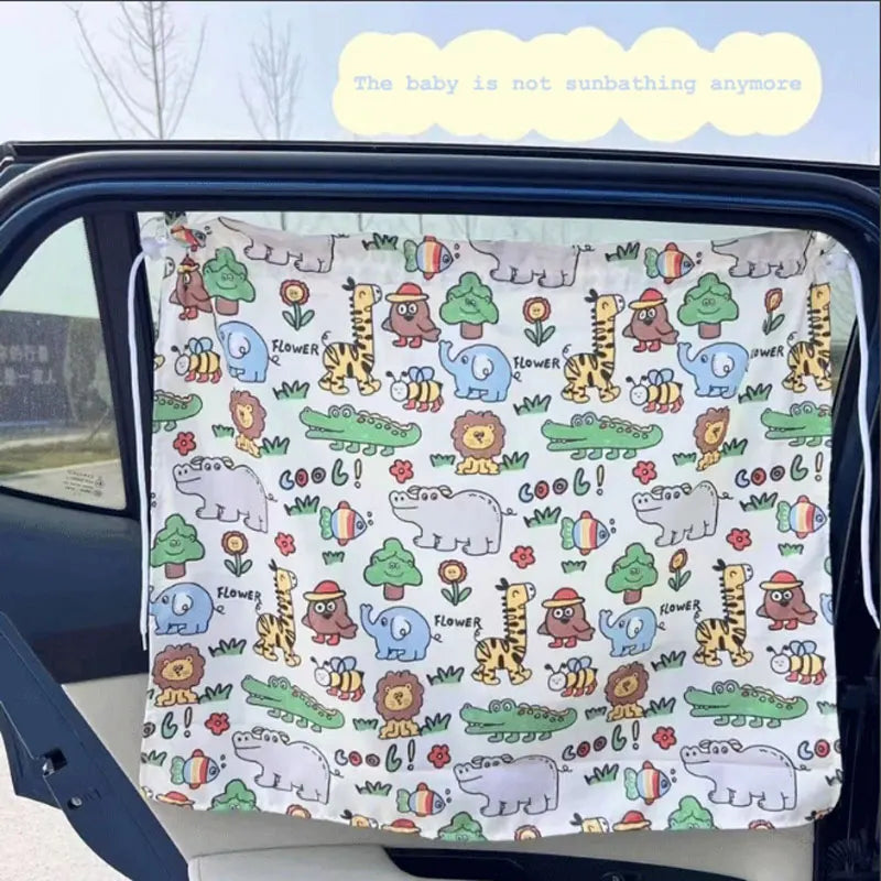 Cartoon Universal Side Window Sunshade UV Protection For Kid Baby Children