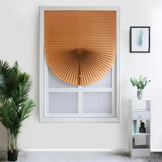 1Pc Shades Self-adhesive Half Windows Nonwoven Folding Curtain B