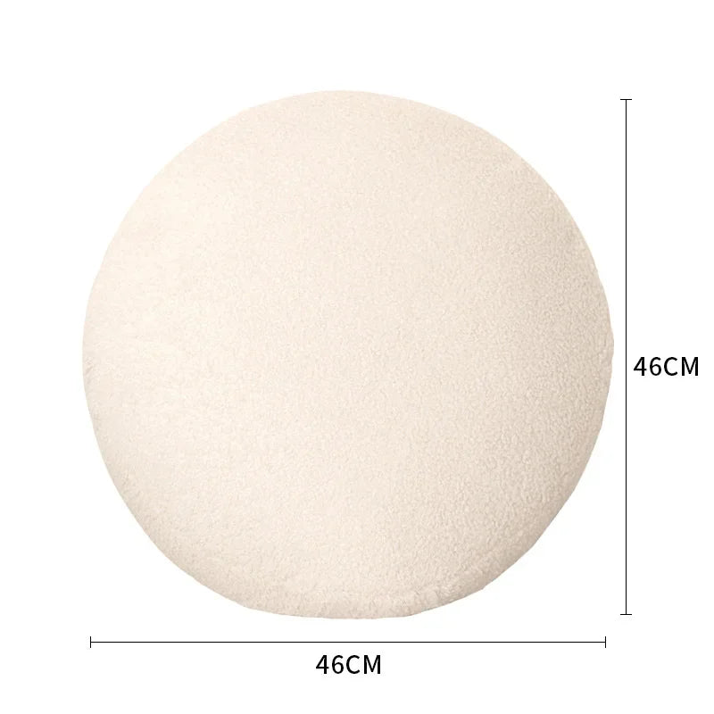 Nordic Style Round Cushion Soft Teddy Furry Cushion