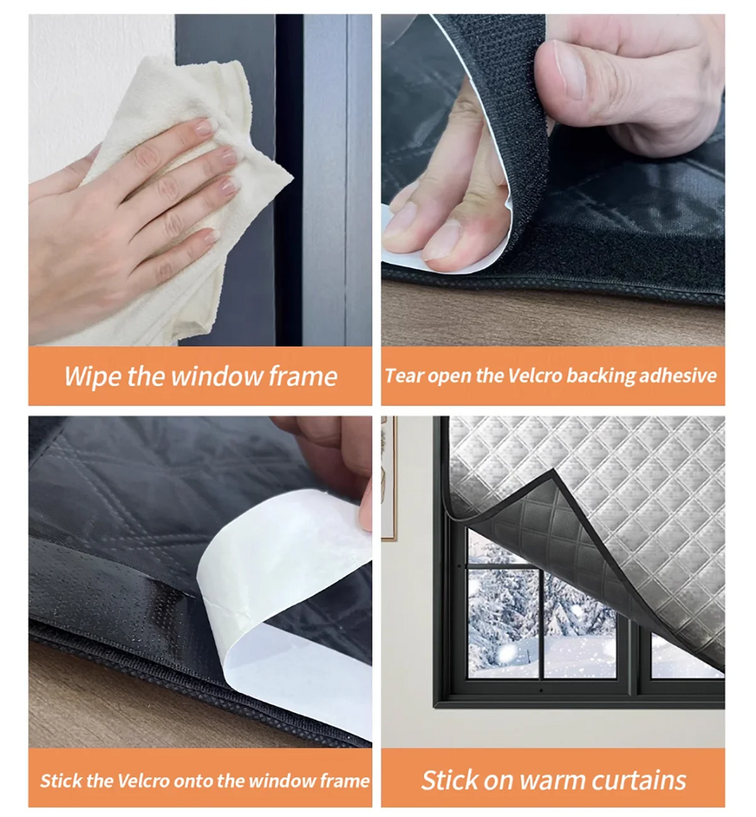 Latest Style Winter Curtains Heat-insulating and windproof Sealed Windows Screen Non perforated Blackout and cold Proof Curtains