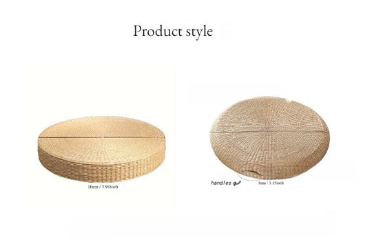 Handmade Straw Woven Futon Cushion B