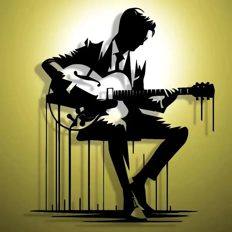 Abstract Metal Guitar Wall Art for Music Lovers