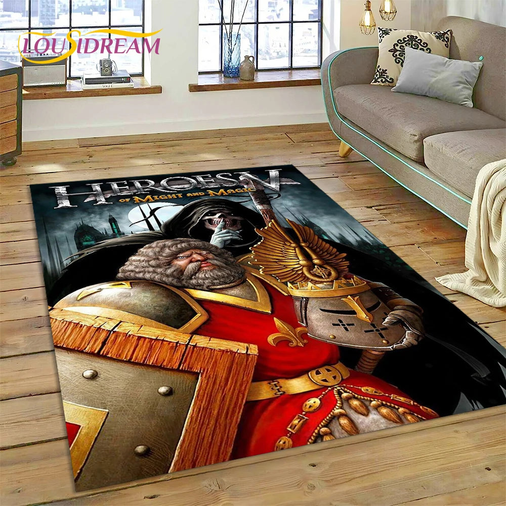 HD Heroes of Might and Magic Retro Games Rug Carpet for Living Room Bedroom Decor,Floor Mat Non-slip Decoration for Sofa Doormat