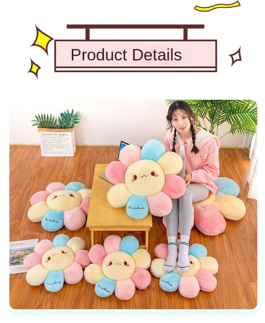 45cm Cute Colorful Round Sunflower Cushion Bedroom