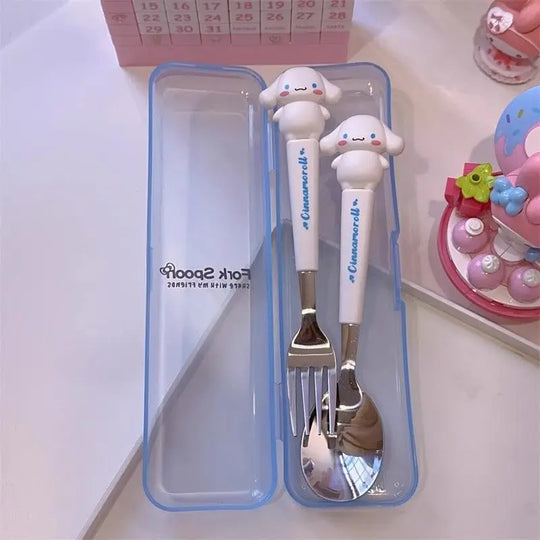 Kitty Cinnamoroll Spoon Fork 2 Pcs Set Stainless Steel