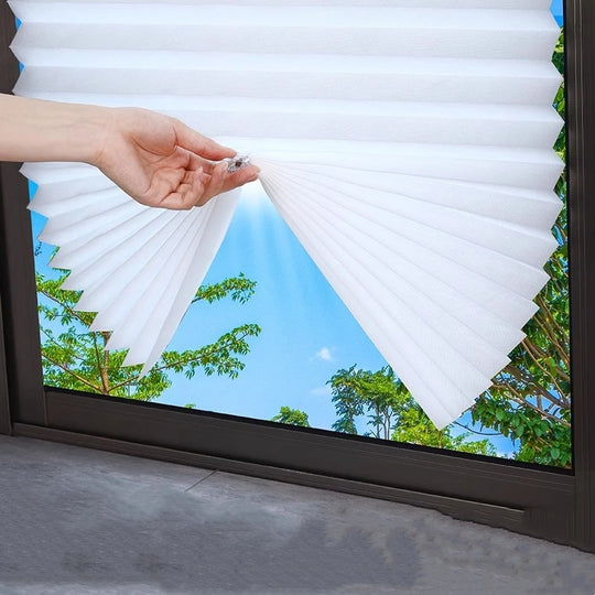Self-adhesive Bathroom Shower Curtain Pleated Roller Blinds