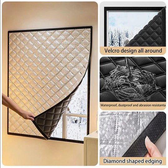 Latest Style Winter Curtains Heat-insulating and windproof Sealed Windows Screen Non perforated Blackout and cold Proof Curtains