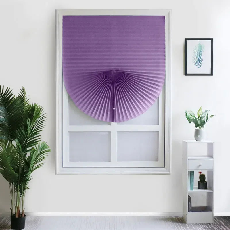 1Pc Shades Self-adhesive Half Windows Nonwoven Folding Curtain B