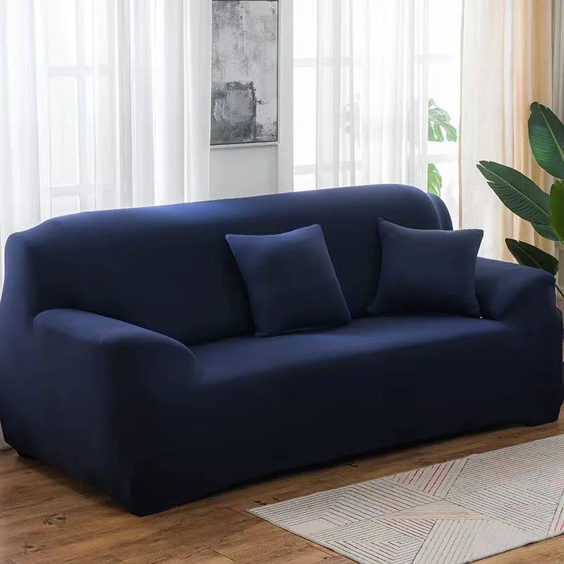 Solid Sofa Cover for Living Room Elastic 1/2/3/4 Seater Sofa Cover Protector L Shaped Corner Sofa Cover Chaise Longue