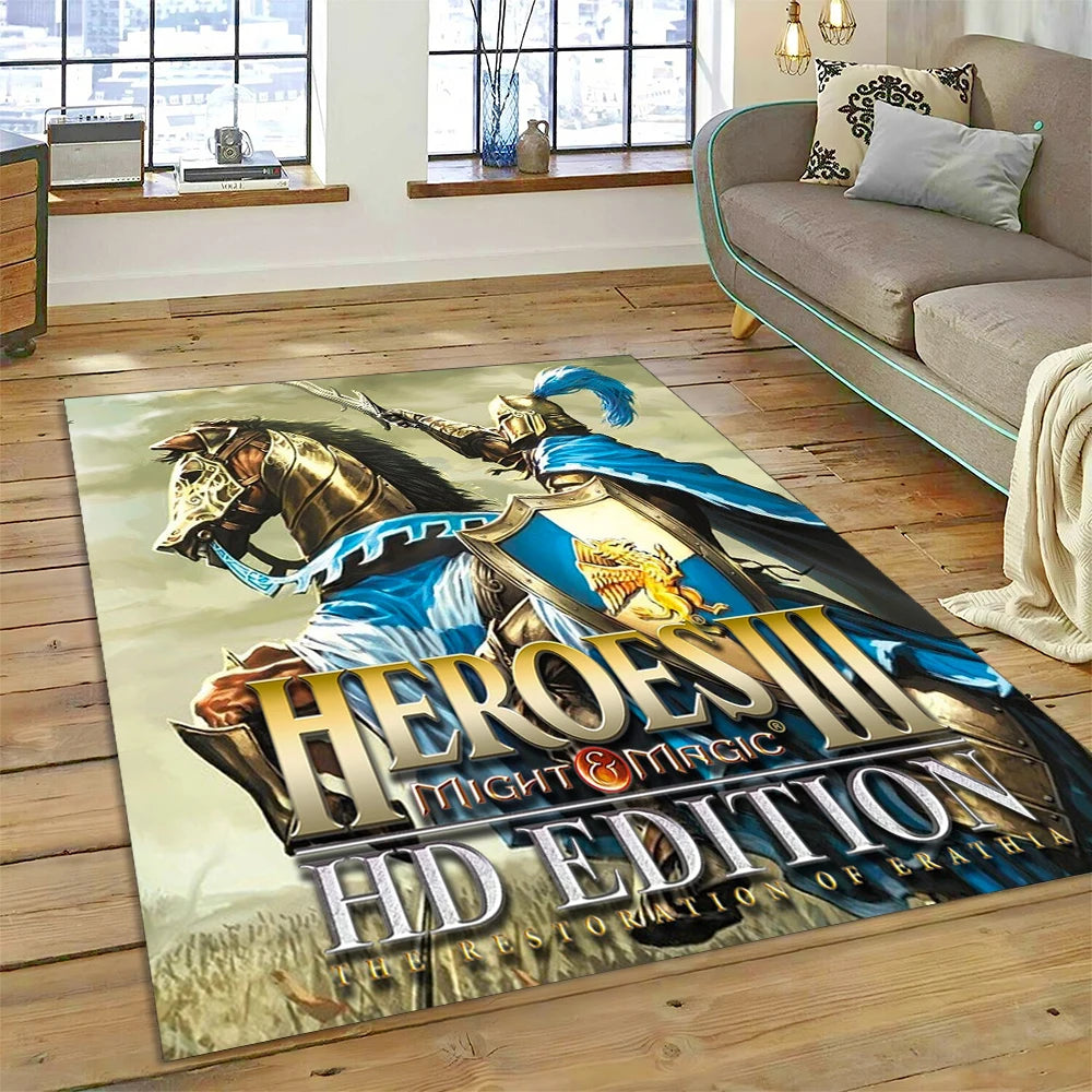 HD Heroes of Might and Magic Retro Games Rug Carpet for Living Room Bedroom Decor,Floor Mat Non-slip Decoration for Sofa Doormat