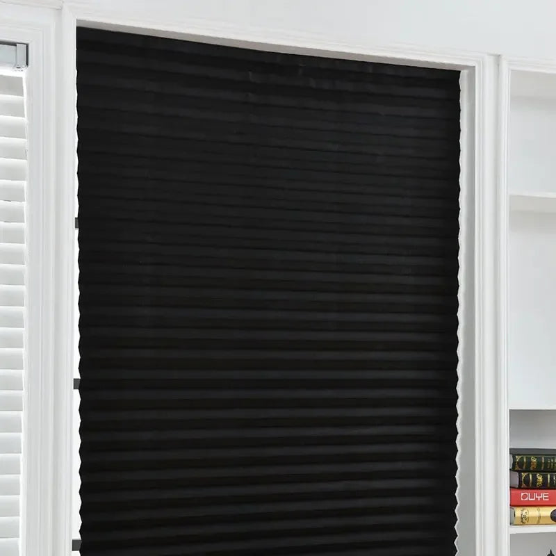 1Pc Shades Self-adhesive Half Windows Nonwoven Folding Curtain B