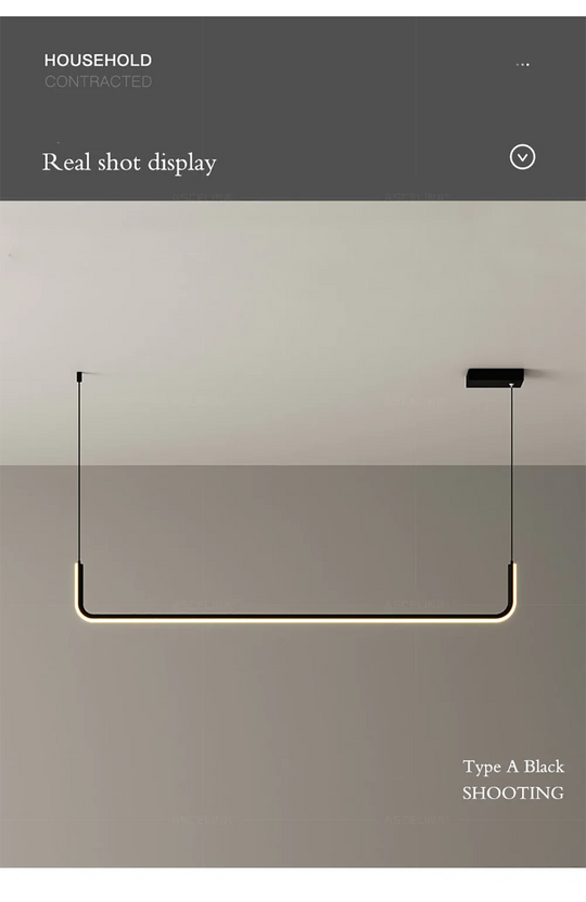 Modern LED Strip Chandelier Light Restaurant Kitchen Decor