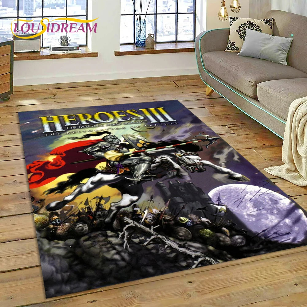 HD Heroes of Might and Magic Retro Games Rug Carpet for Living Room Bedroom Decor,Floor Mat Non-slip Decoration for Sofa Doormat