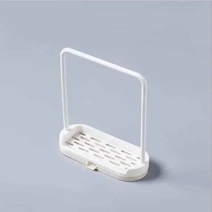 Kitchen Solid Color Simple Storage Rack Towel Sponge Drain Racks Rag Dishcloth Hanging Rack Soap Holder Sink Desktop Organizer