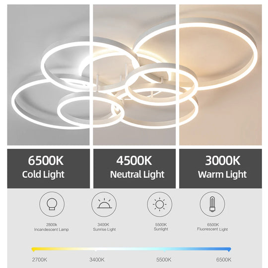 Modern chandelier Led Circle Ring Ceiling Lights For Home