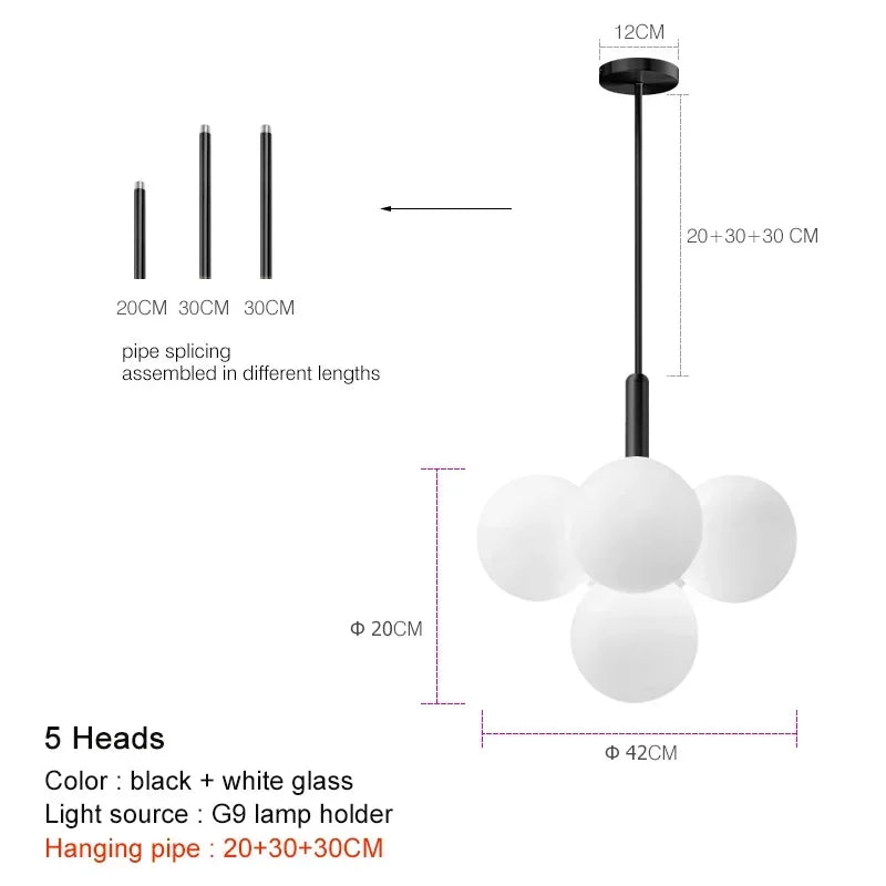 Modern Glass Chandelier Lighting for Living Room