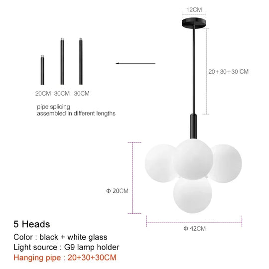 Modern Glass Chandelier Lighting for Living Room