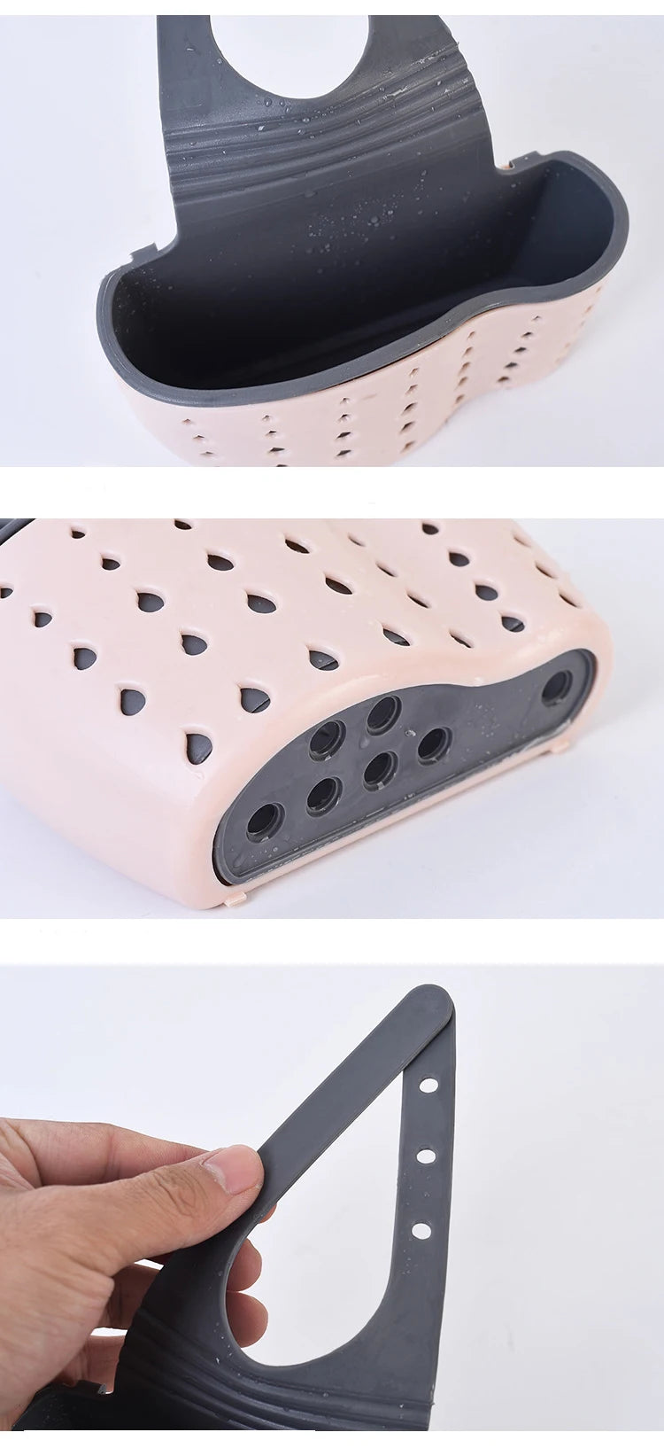 Kitchen Sink Holder Hanging Drain Basket Adjustable Soap Sponge Shelf