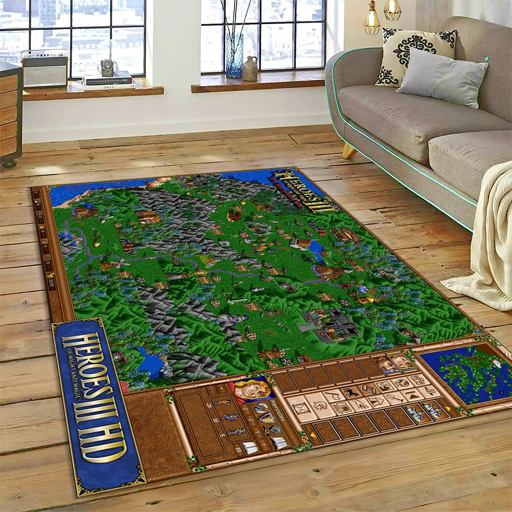 HD Heroes of Might and Magic Retro Games Rug Carpet for Living Room Bedroom Decor,Floor Mat Non-slip Decoration for Sofa Doormat