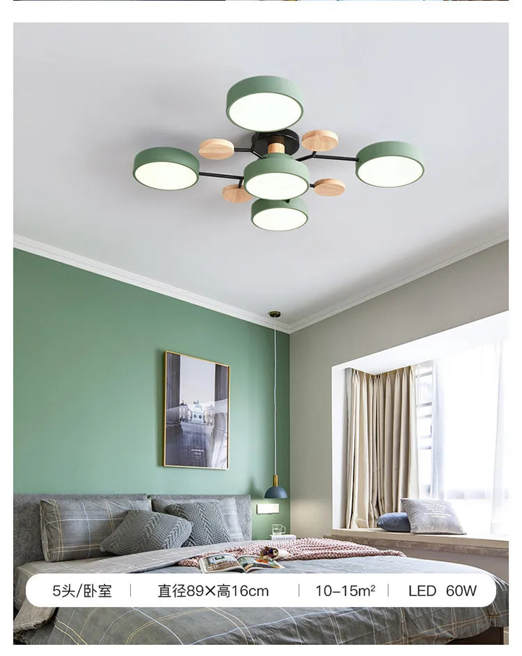 Modern Living Room Ceiling Chandelier Light Three Colors