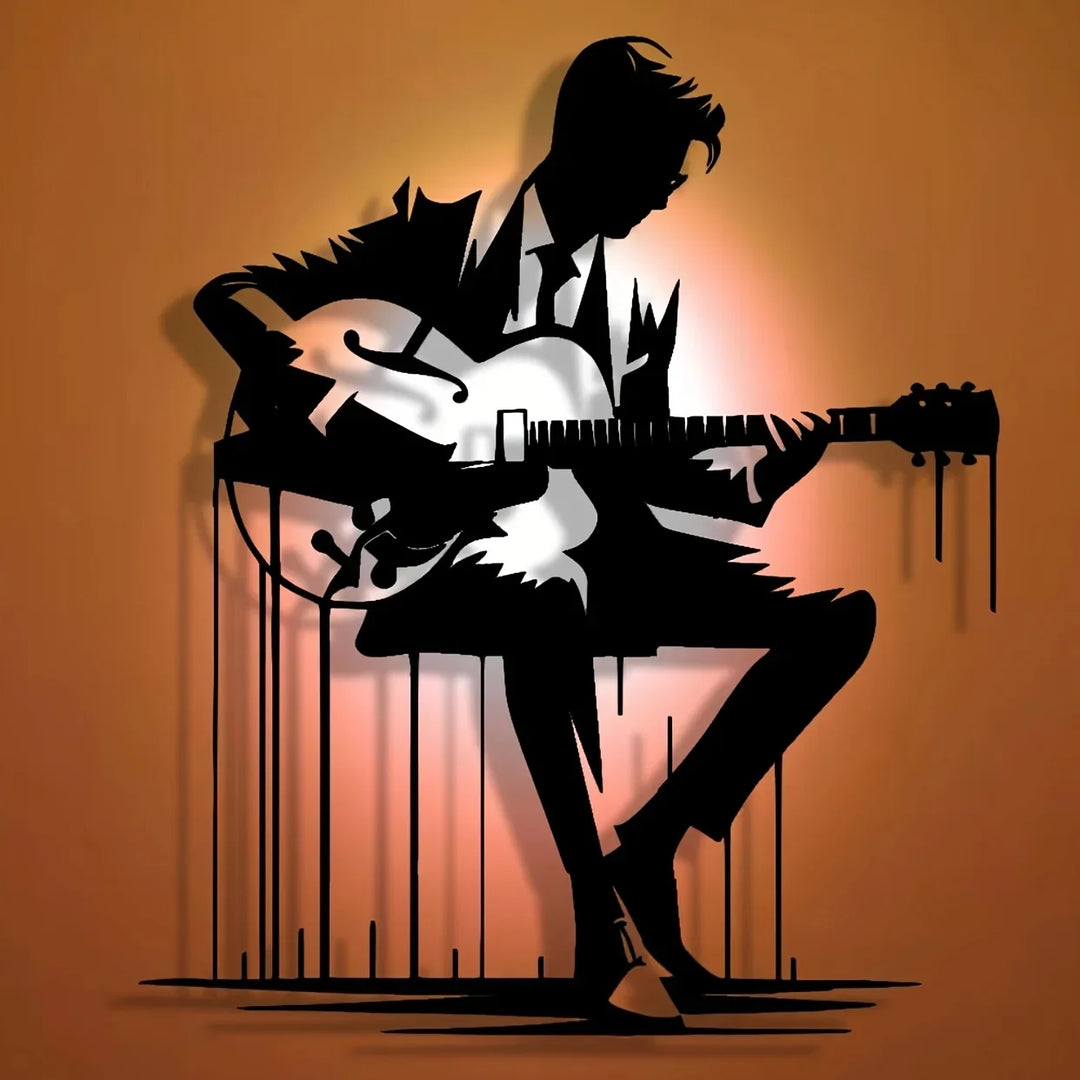 Abstract Metal Guitar Wall Art for Music Lovers