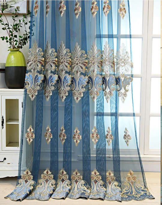 Window Blinds Embroidery Tulle Curtains For Living Room